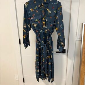 Zara Navy Dress with Colorful Insect Print